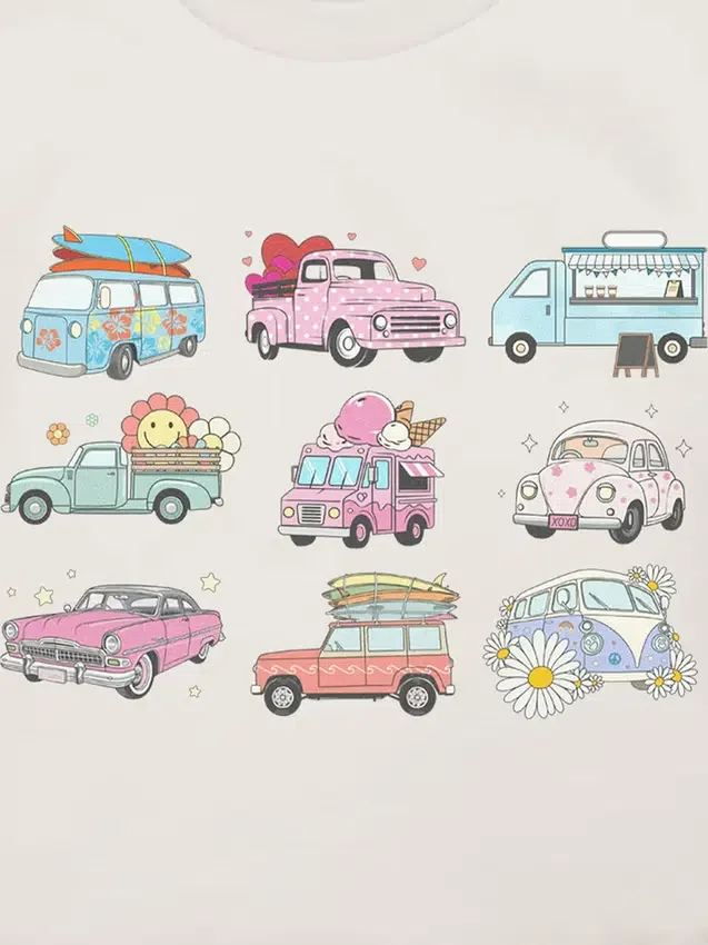 Dětské tričko s potiskem „Trucks and Cars“