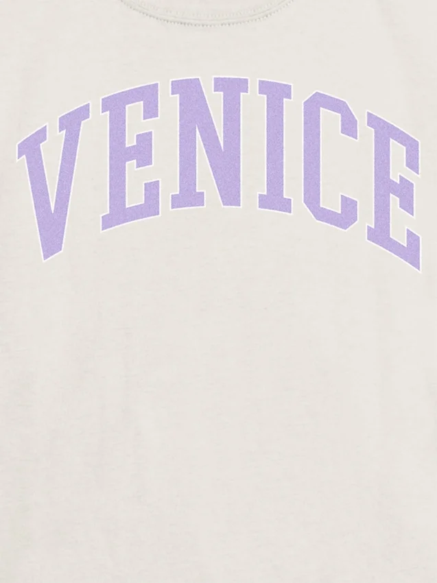 Dětské tričko s potiskem Venice ve stylu „varsity“