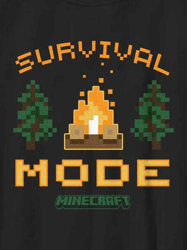Dětské tričko s potiskem z režimu přežití ve hře Minecraft