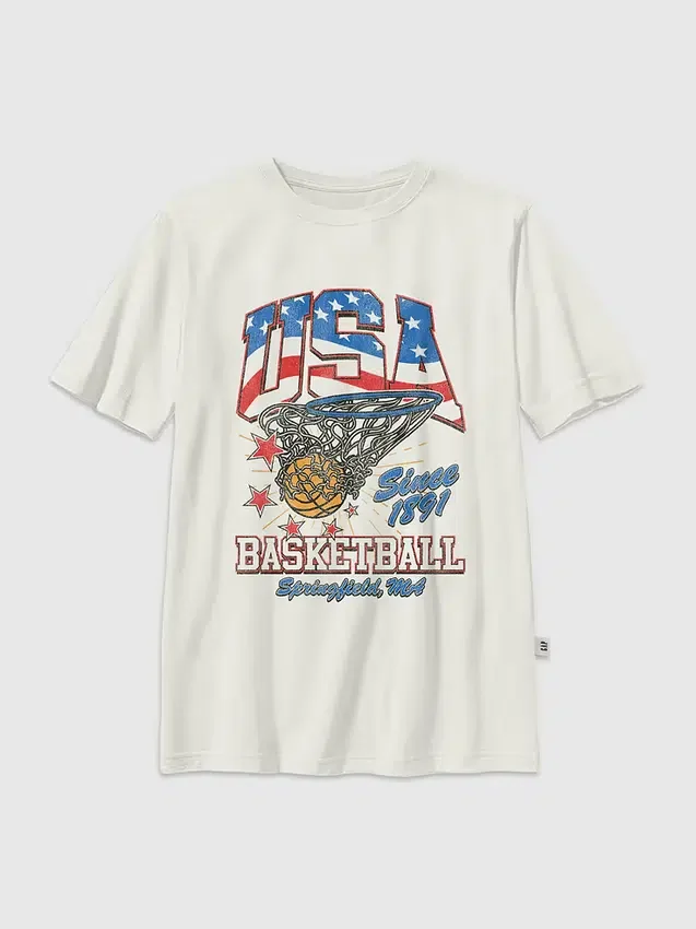 Dětské tričko s vintage basketbalovým potiskem