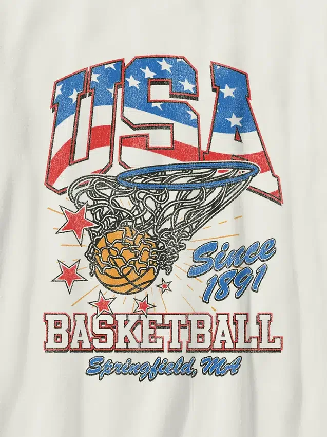 Dětské tričko s vintage basketbalovým potiskem