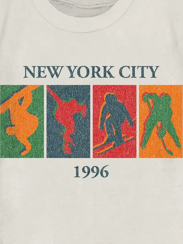 Dětské tričko s vintage potiskem zimních sportů
