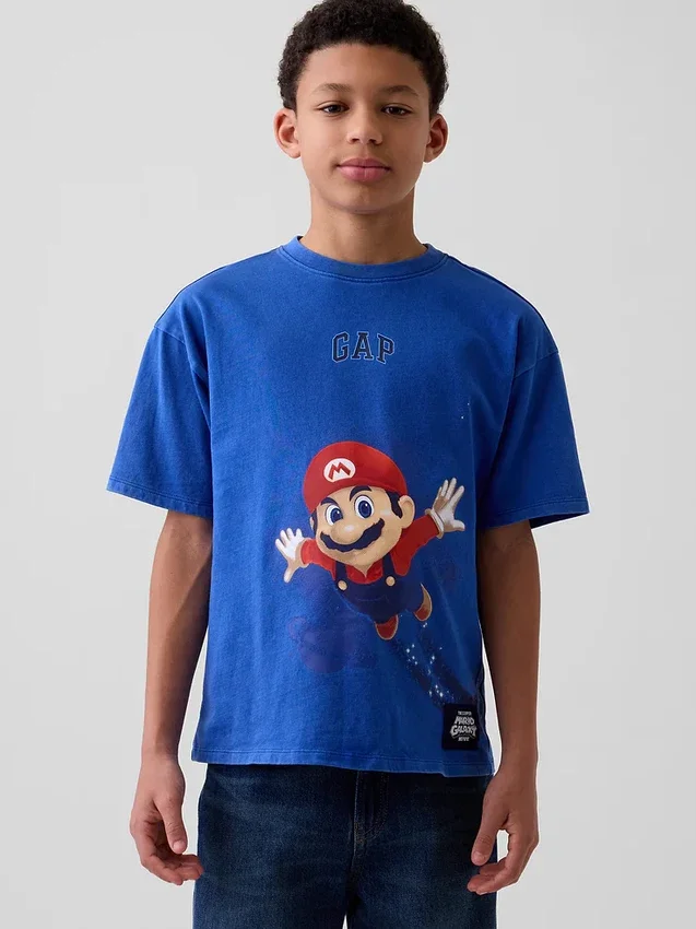 Dětské tričko Super Mario s potiskem a volným střihem