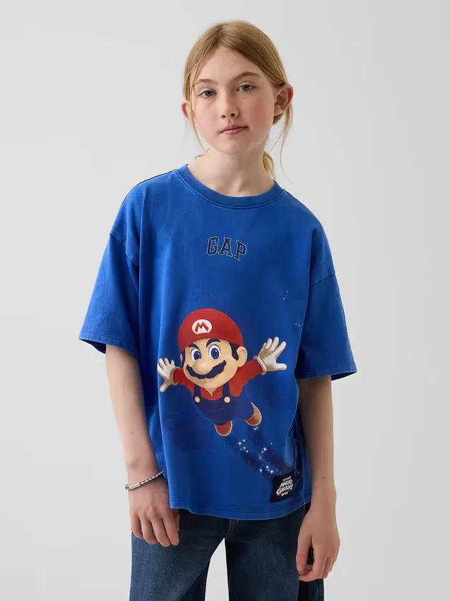 Dětské tričko Super Mario s potiskem a volným střihem