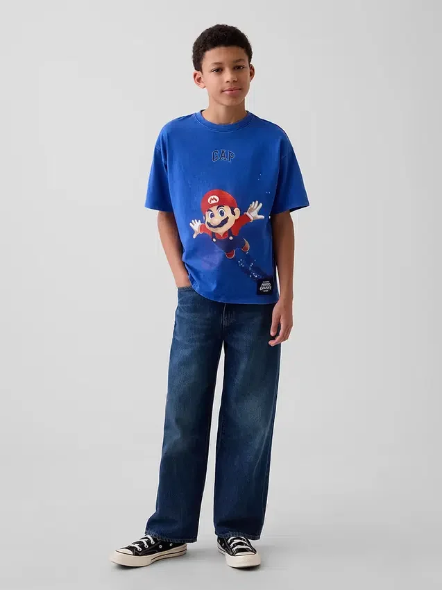 Dětské tričko Super Mario s potiskem a volným střihem