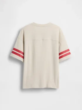 Dětské tričko z těžkého materiálu s oversized střihem a logem na švu