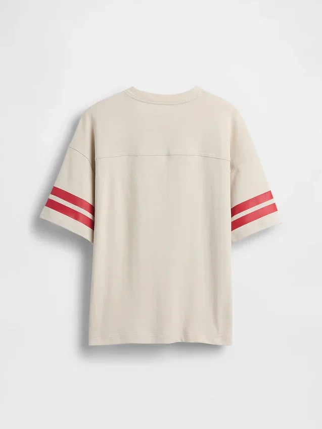 Dětské tričko z těžkého materiálu s oversized střihem a logem na švu