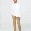 Dětské uniformní khaki kalhoty s rovným střihem a elastickým materiálem