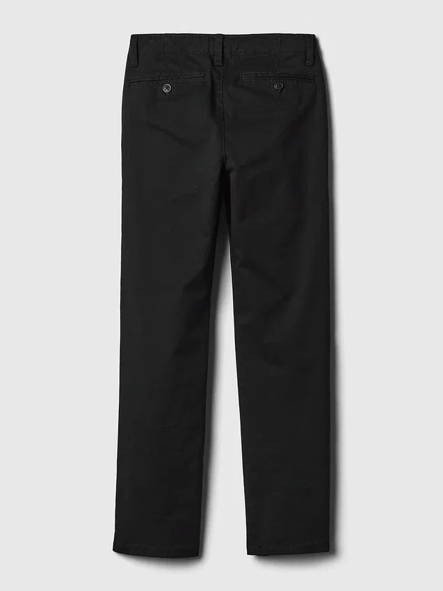 Dětské uniformní khaki kalhoty s rovným střihem a elastickým materiálem
