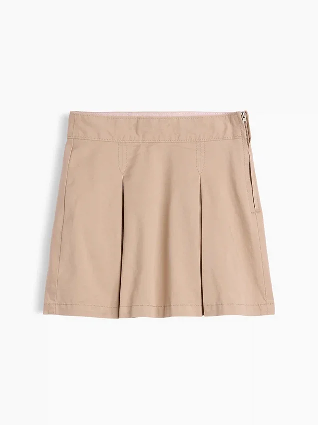Dětská uniformní plisovaná khaki sukně-šortky