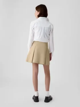 Dětská uniformní plisovaná khaki sukně-šortky