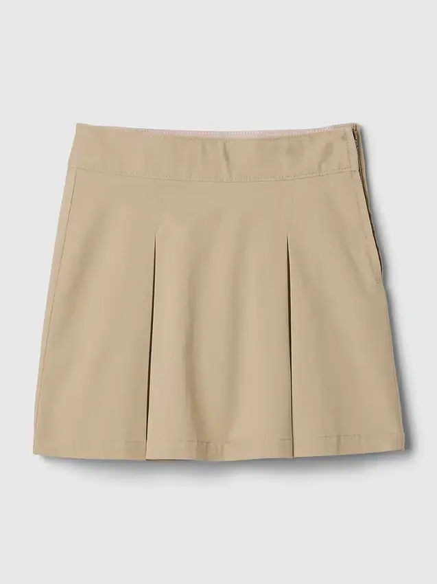Dětská uniformní plisovaná khaki sukně-šortky