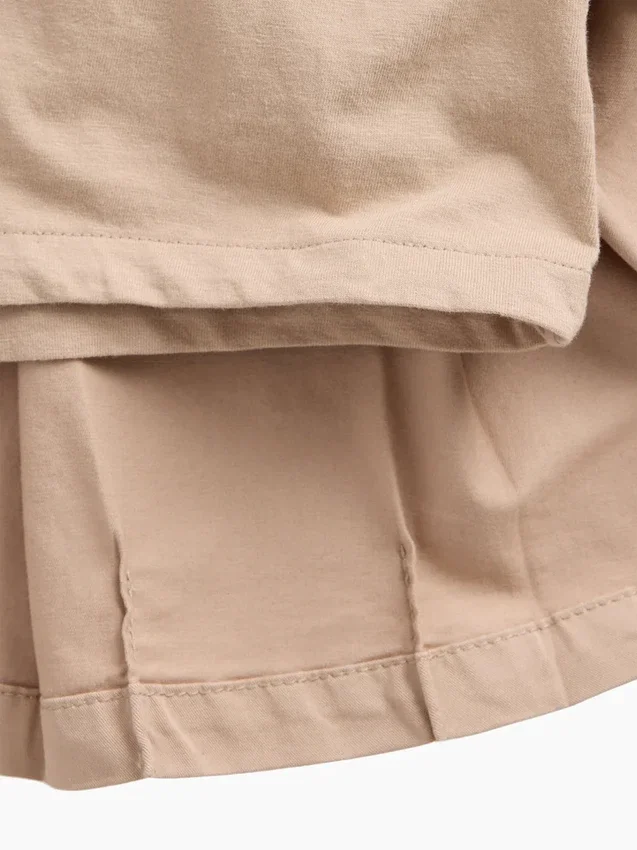 Dětská uniformní plisovaná khaki sukně-šortky