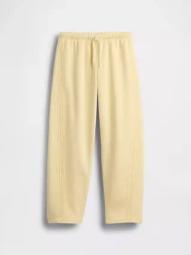 Dětské volné joggerové kalhoty Vintagesoft s krajkovým lemem