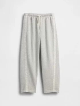 Dětské volné joggerové kalhoty Vintagesoft s krajkovým lemem