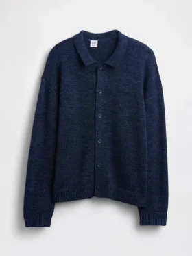 Dětský volný svetr s límečkem typu polokošile