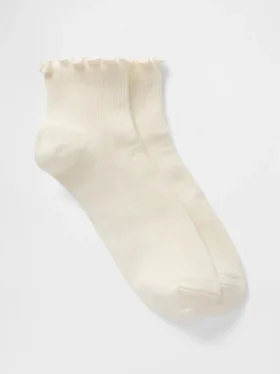 Žebrované ponožky s volánky