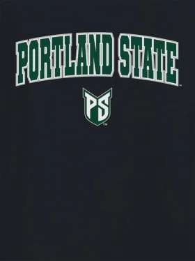 Černé tričko s potiskem Arch Logo Portland State University ve tvaru oblouku