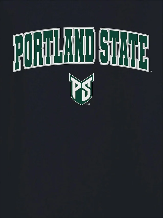 Černé tričko s potiskem Arch Logo Portland State University ve tvaru oblouku