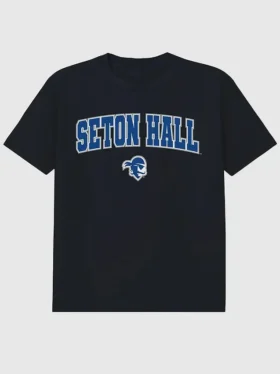 Černé tričko s potiskem Arch Logo univerzity Seton Hall