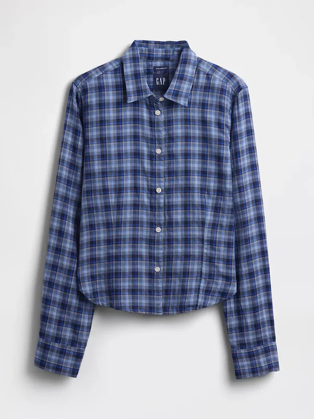 Flanelová přiléhavá kostkovaná košile