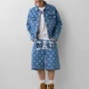 GAP × Awake NY Oversized džínová bunda s ikonickým puntíkovaným vzorem