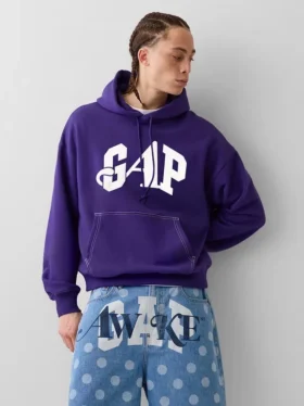 GAP × Awake Ny Těžká mikina s kapucí a nadměrným logem