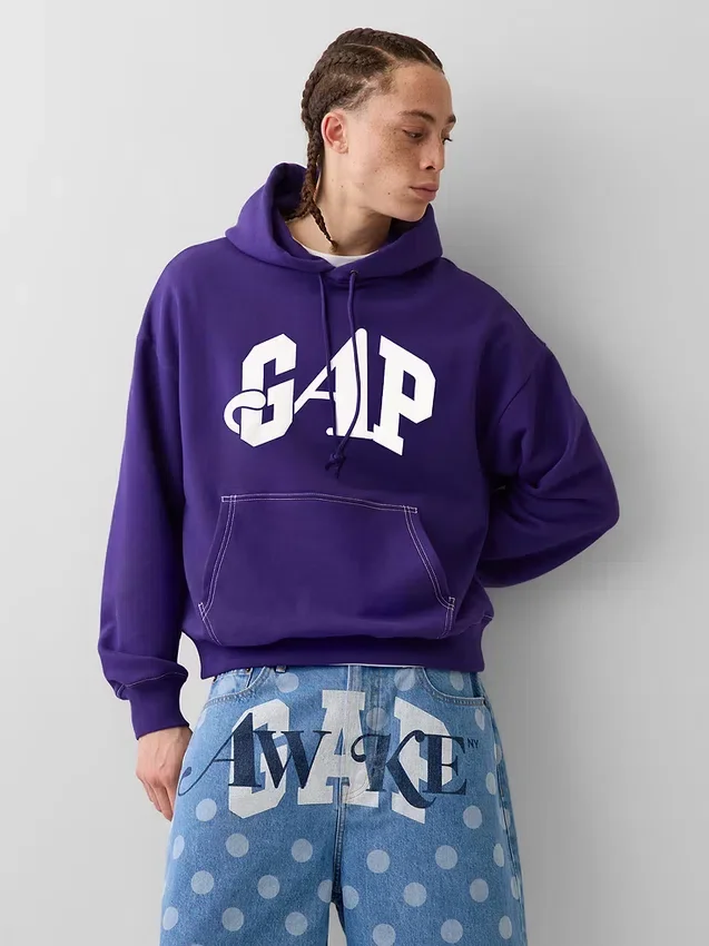 GAP × Awake Ny Těžká mikina s kapucí a nadměrným logem