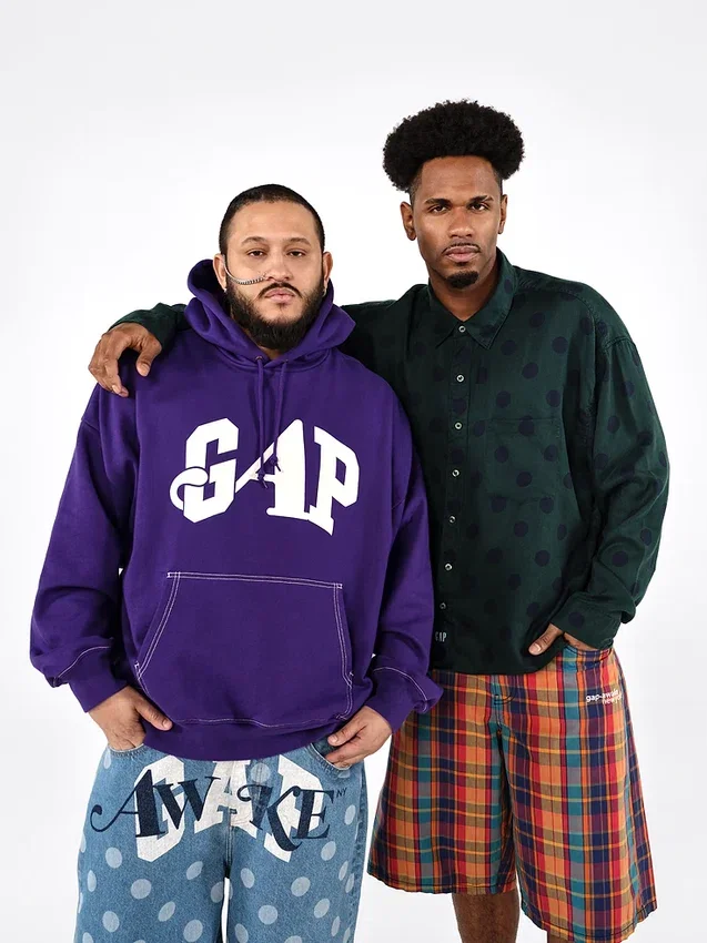 GAP × Awake Ny Těžká mikina s kapucí a nadměrným logem