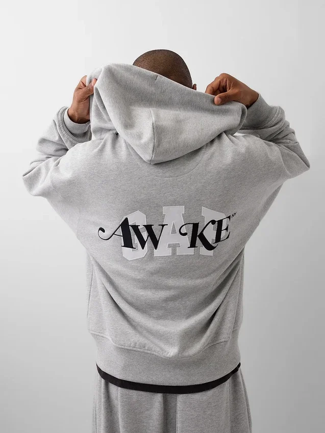 GAP × Awake Ny – těžká oversized mikina s kapucí a zipem s logem