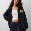 GAP × Awake Ny – těžká oversized mikina s kapucí a zipem s logem