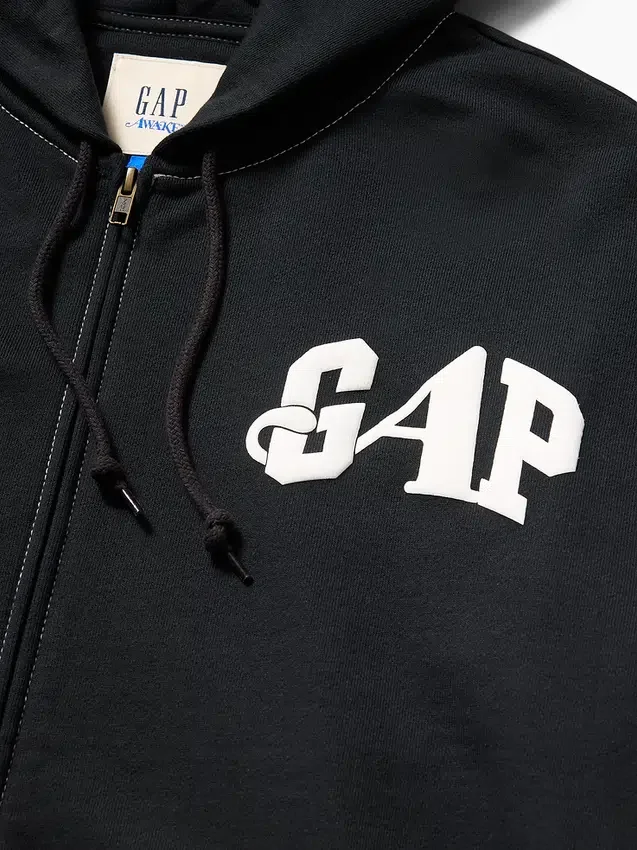 GAP × Awake Ny – těžká oversized mikina s kapucí a zipem s logem