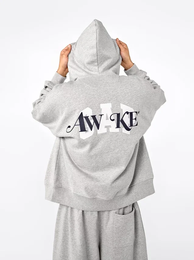 GAP × Awake Ny – těžká oversized mikina s kapucí a zipem s logem
