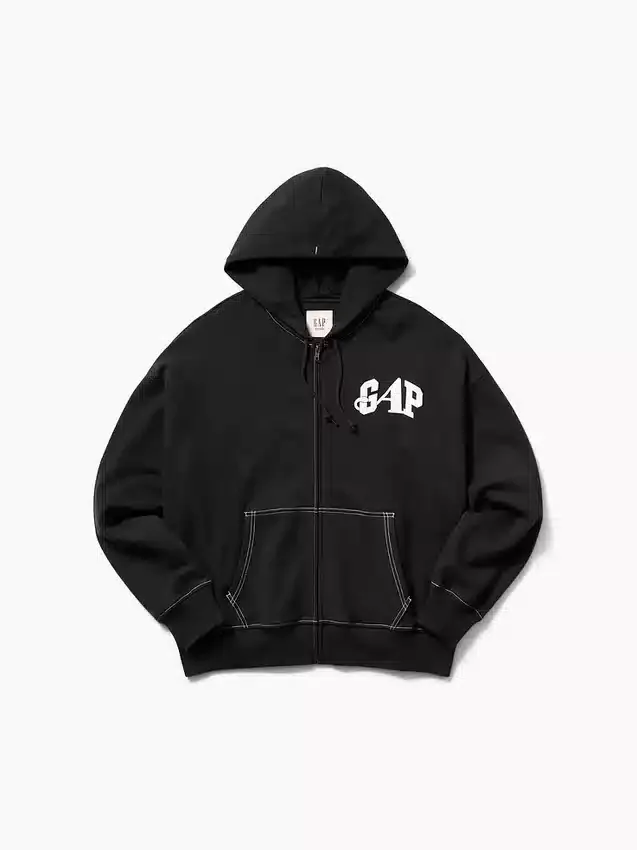 GAP × Awake Ny – těžká oversized mikina s kapucí a zipem s logem