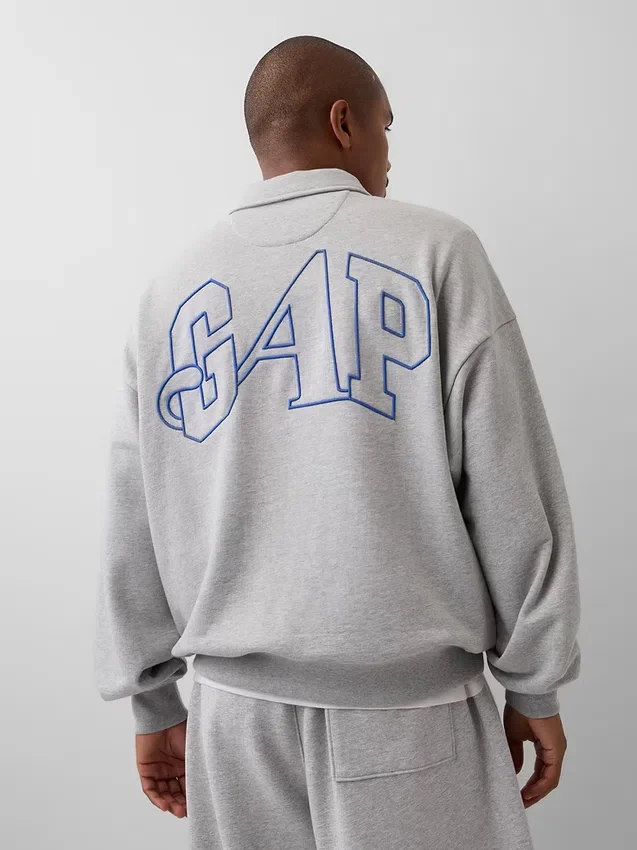 GAP × Awake Ny Těžký oversized pulovr s čtvrtinovým zipem