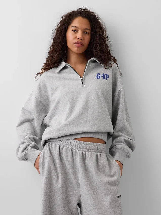 GAP × Awake Ny Těžký oversized pulovr s čtvrtinovým zipem