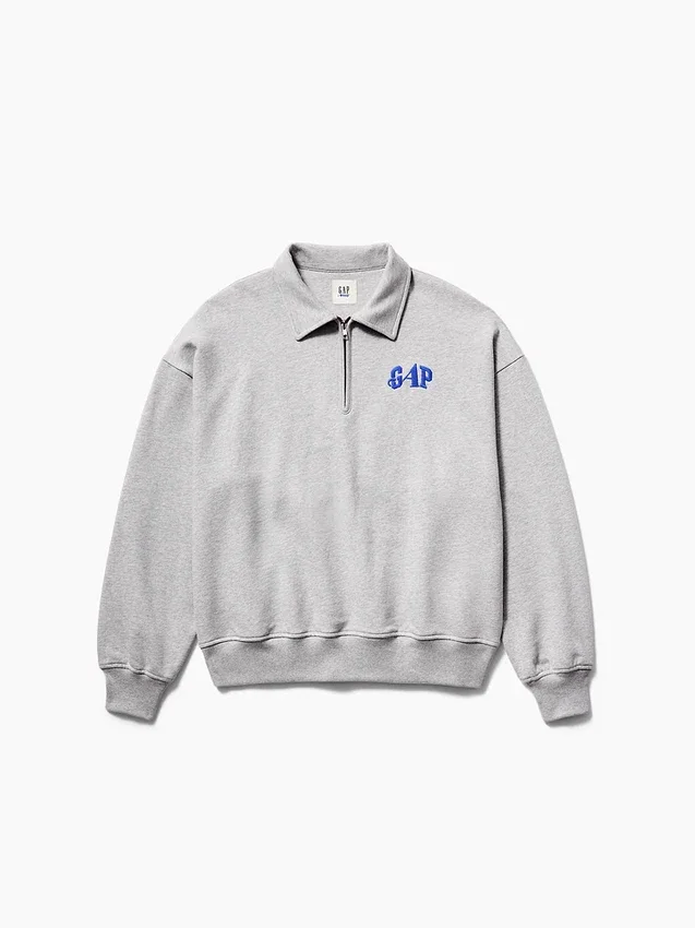 GAP × Awake Ny Těžký oversized pulovr s čtvrtinovým zipem