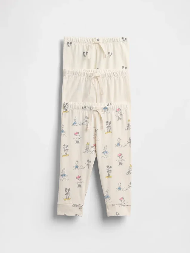 GAP × Disney Baby – kalhoty z organické bavlny s elastickým pasem (balení po 3 kusech)