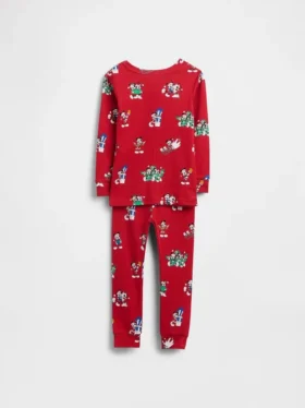 GAP × Disney Dětská a kojenecká sada pyžam z organické česané bavlny s vánočním motivem