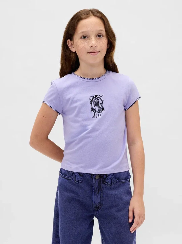 Gap × Disney: Dětské tričko s potiskem „Tim Burton's The Nightmare Before Christmas“ v zúženém střihu