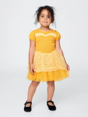 Gap × Disney Miminka a Batolata Šaty z tylu s princeznou Belle
