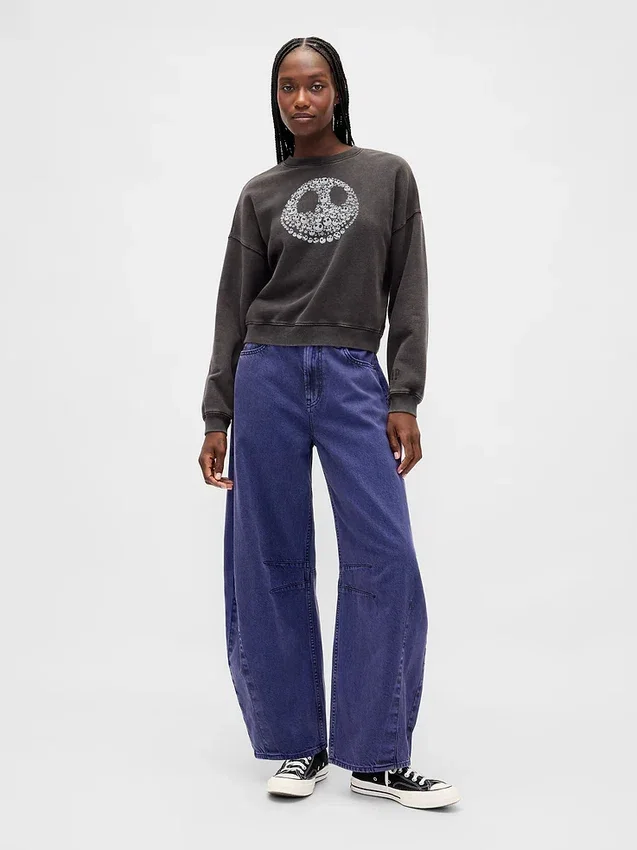 GAP × Disney Tim Burton: Noční můra před Vánocemi – těžká mikina s motivem lebky