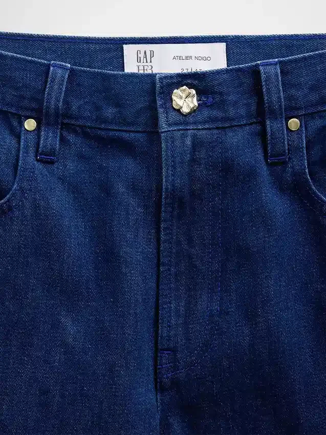 GAP × Hfr Nízko sedící extra volné džíny s květinovým vzorem od Atelier Ndigo