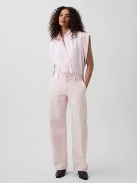 GAP × Hfr Růžové volné džíny s nízkým pasem z kolekce Nicole Benefield