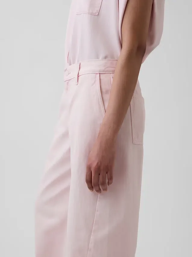 GAP × Hfr Růžové volné džíny s nízkým pasem z kolekce Nicole Benefield