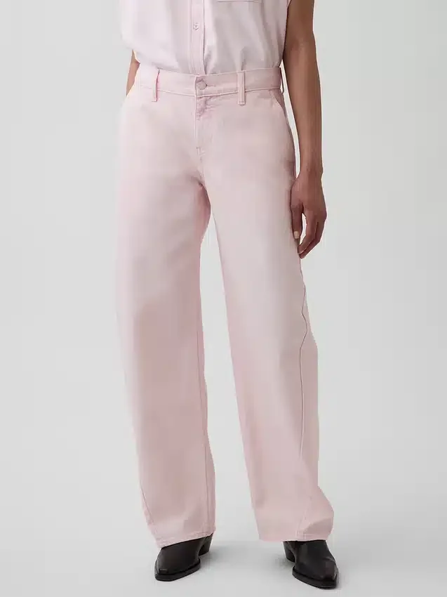 GAP × Hfr Růžové volné džíny s nízkým pasem z kolekce Nicole Benefield