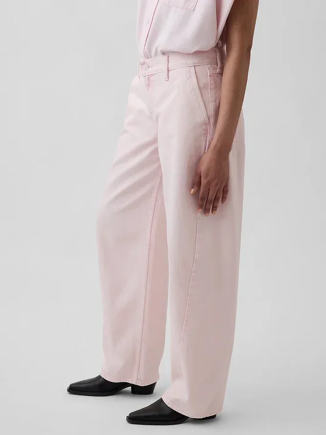 GAP × Hfr Růžové volné džíny s nízkým pasem z kolekce Nicole Benefield