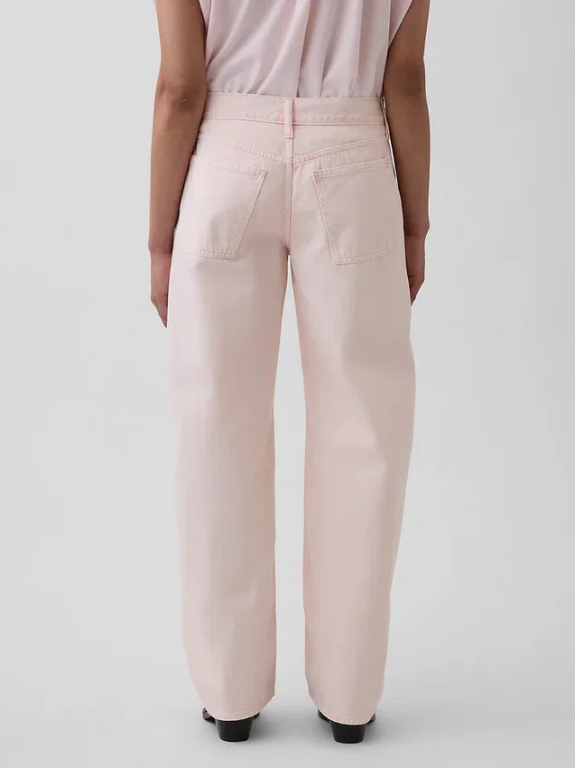 GAP × Hfr Růžové volné džíny s nízkým pasem z kolekce Nicole Benefield