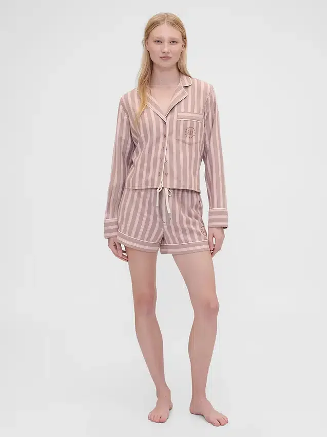 GAP × Summer Fridays Flanelové pruhované pyžamové šortky