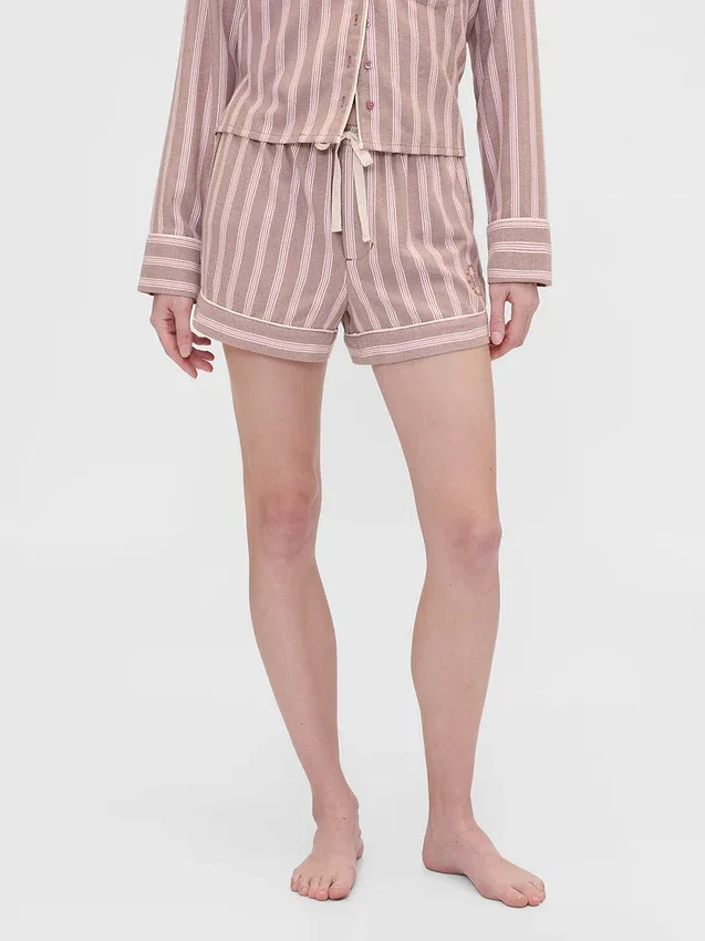 GAP × Summer Fridays Flanelové pruhované pyžamové šortky